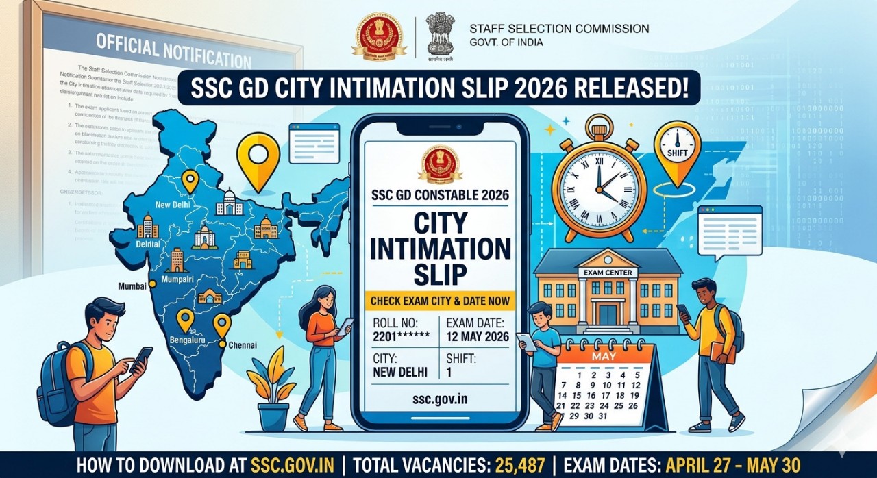 SSC GD City Intimation Slip 2026 Release Official Notification